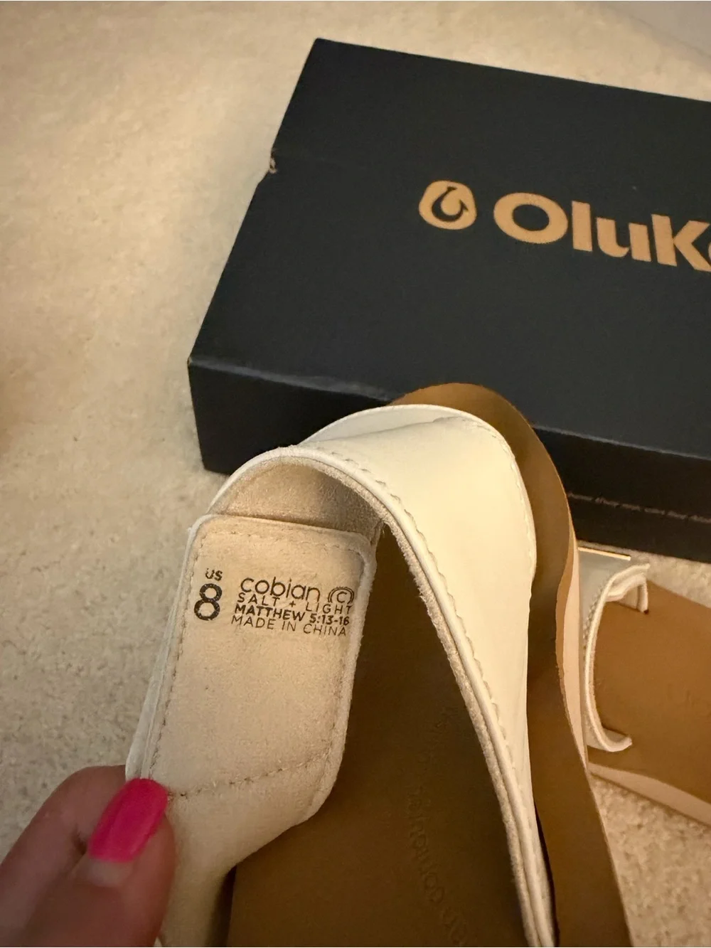 Cobian Cream Double-Strap Platform Slide Sandals